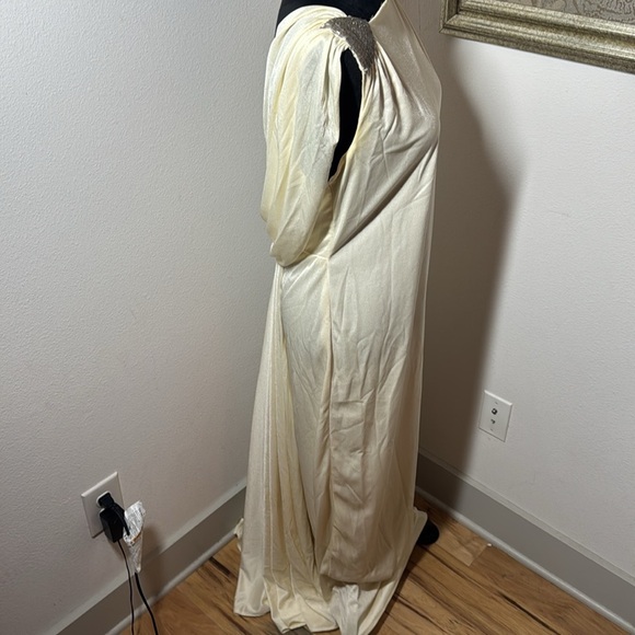 Harry Acton for After Five Vintage embellished draped back ivory gown maxi dress - Picture 7 of 12